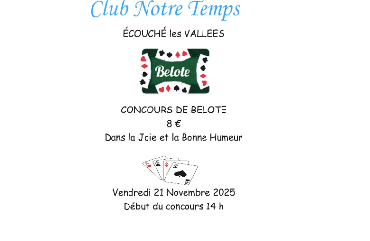 Concours belote Ecouché les Vallées Novembre 2025 6-8