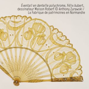 Eventail en dentelle polychrome, Felix Aubert