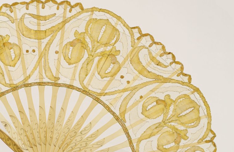 Eventail en dentelle polychrome, Felix Aubert